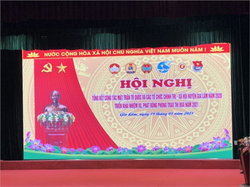 Hội nghị tổng kết công tác năm 2020, triển khai nhiệm vụ trọng tâm năm 2021 khối Mặt trận Tổ quốc và các tổ chức chính trị - xã hội.