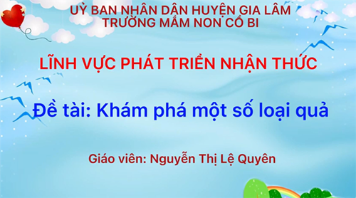 Khám phá: Một số loại quả - MGB