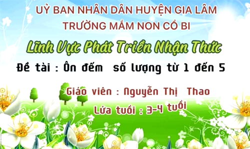 LQVT: Ôn đếm số lượng từ 1 đến 5 - MGB