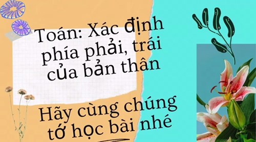 Các bạn  nhỏ lớp bọc toán  xác định phía phải phía trái