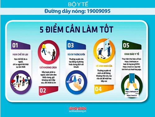 Người dân tiếp tục thực hiện tốt thông điệp 5 điểm để phòng chống dịch bệnh COVID-19