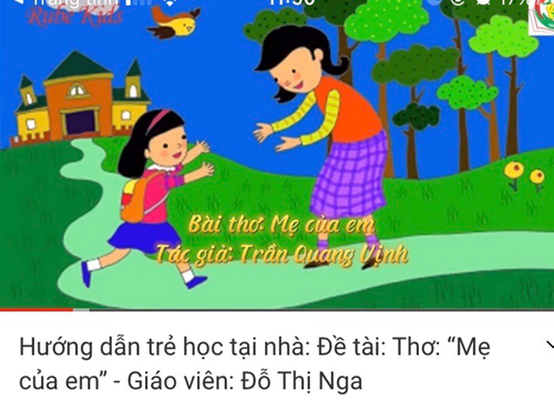 Khối Mẫu giáo Nhỡ xây dựng video bài thơ Mẹ của em nhằm giúp trẻ ôn luyện tại nhà