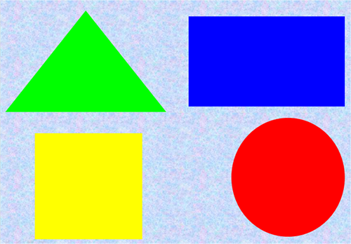 Nhận biết hình tròn, hình vuông, hình tam giác, hình chữ nhật