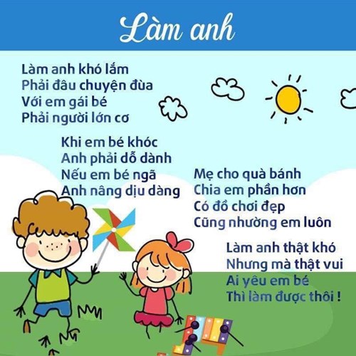 Bài thơ: Làm anh(5-6 tuổi)