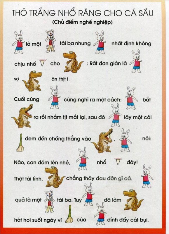 Truyện Thỏ trắng nhổ răng cho cá sấu