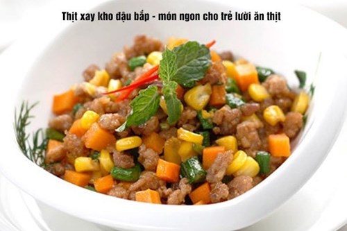 Thịt băm xào thập cẩm.