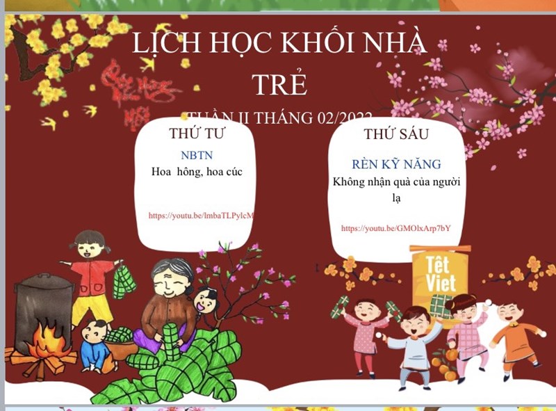 Kế hoạch giáo dục - Tuần II- Tháng 02 Khối NHÀ TRẺ Từ 07/02/2022 đến 11/02/2022)	