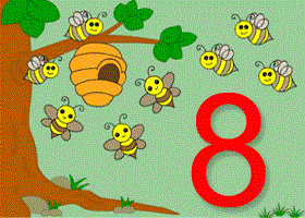 Đếm đến 8, tạo nhóm có số lượng 8, chữ số 8