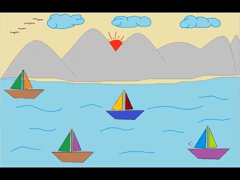 Vẽ thuyền trên biển
