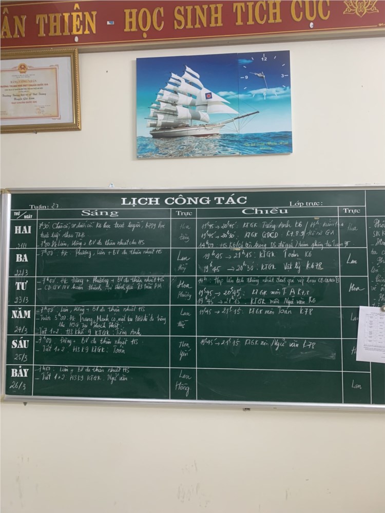 Lịch công tác tuần 27