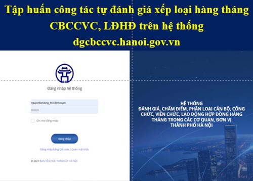 Tập huấn công tác tự đánh giá xếp loại hàng tháng CBCCVC, LĐHĐ trên hệ thống dgcbccvc.hanoi.gov.vn
