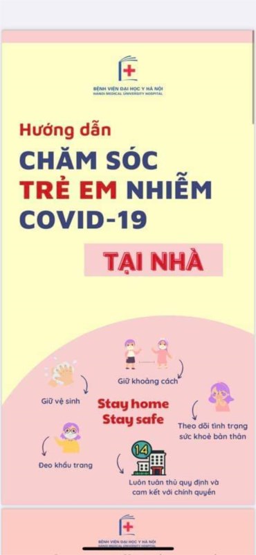 Hướng dẫn chăm sóc trẻ em nhiễm Covid 19 tại nhà