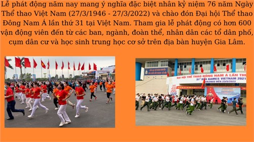 Lễ phát động cuộc vận động  Toàn dân rèn luyện thân thể theo gương Bác Hồ vĩ đại , phát động Giải chạy báo Hà Nội mới lần thứ 47