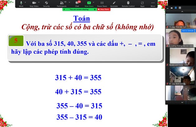 Hoạt động học tập của các bạn lớp 3A6