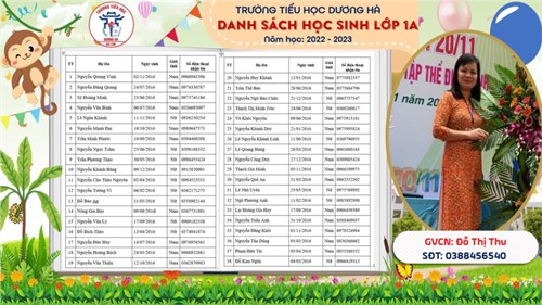 Danh sách học sinh lớp 1 - năm học 2022 - 2023