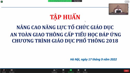 Tập huấn nâng cao năng lực tổ chức giáo dục an toàn giao thông cấp tiểu học 
đáp ứng chương trình giáo dục phổ thông 2018
