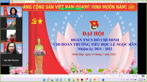 Chi đoàn trường Tiểu học Lê Ngọc Hân tổ chức Đại hội Đoàn TNCS Hồ Chí Minh nhiệm kì 2021-2022