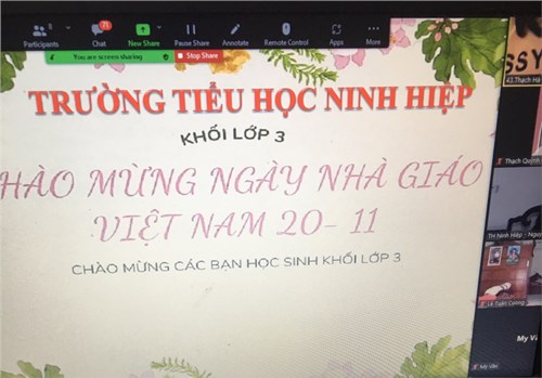  Tôn sư trọng đạo  là truyền thống tốt đẹp bao đời nay của người dân VN, để nhớ ơn các thầy cô, các con học sinh thân yêu đã làm thiệp, gửi lời chúc mừng đến các thầy cô trường TH Ninh Hiệp.