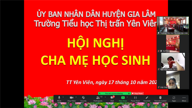 Hội nghị Cha mẹ học sinh năm học 2021 - 2022