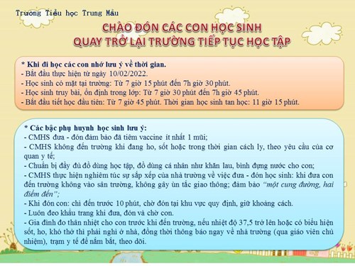 Chào đón các con học sinh quay trở lại trường tiếp tục học tập