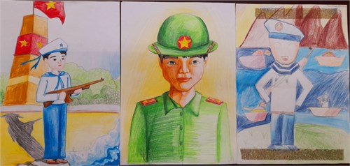 Liên Đội Tiểu học Trung Thành tổ chức cuộc thi vẽ tranh chào mừng ngày thành lập QĐND Việt Nam 22/12