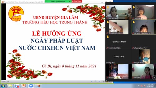 Liên Đội tiểu học Trung Thành phát động lễ hưởng ứng ngày pháp luật Việt Nam 9/11/2021