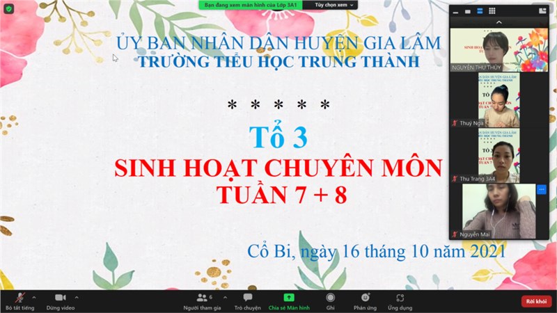 Sinh hoạt chuyên môn tổ 3 Trường Tiểu học Trung Thành