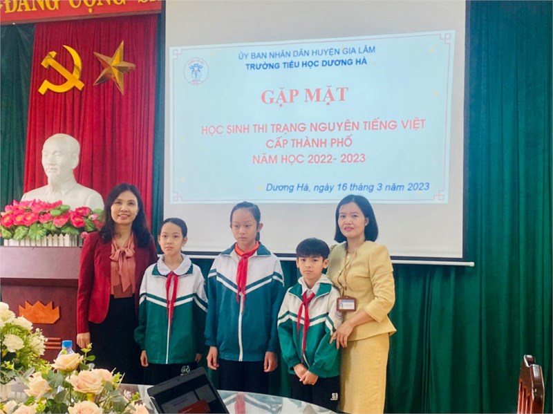 Trường Tiểu học Dương Hà tổ chức gặp mặt phụ huynh và học sinh thi Trạng Nguyên Tiếng Việt cấp Thành phố năm học 2022 – 2023