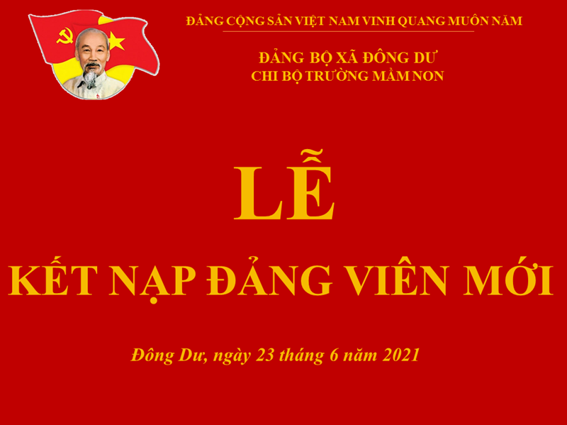 Chi bộ Trường mầm non tổ chức lễ kết nạp đảng viên mới