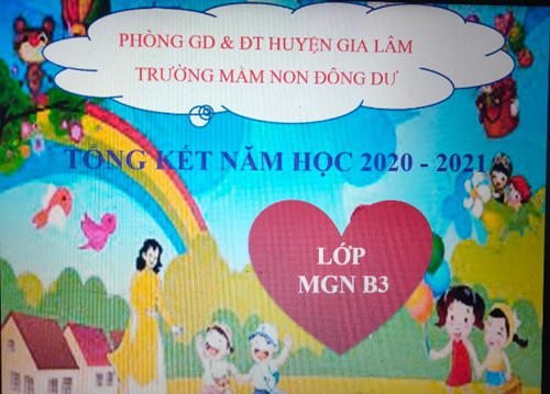 Lưu bút lớp mẫu giáo nhỡ B3- Năm học 2020-2021